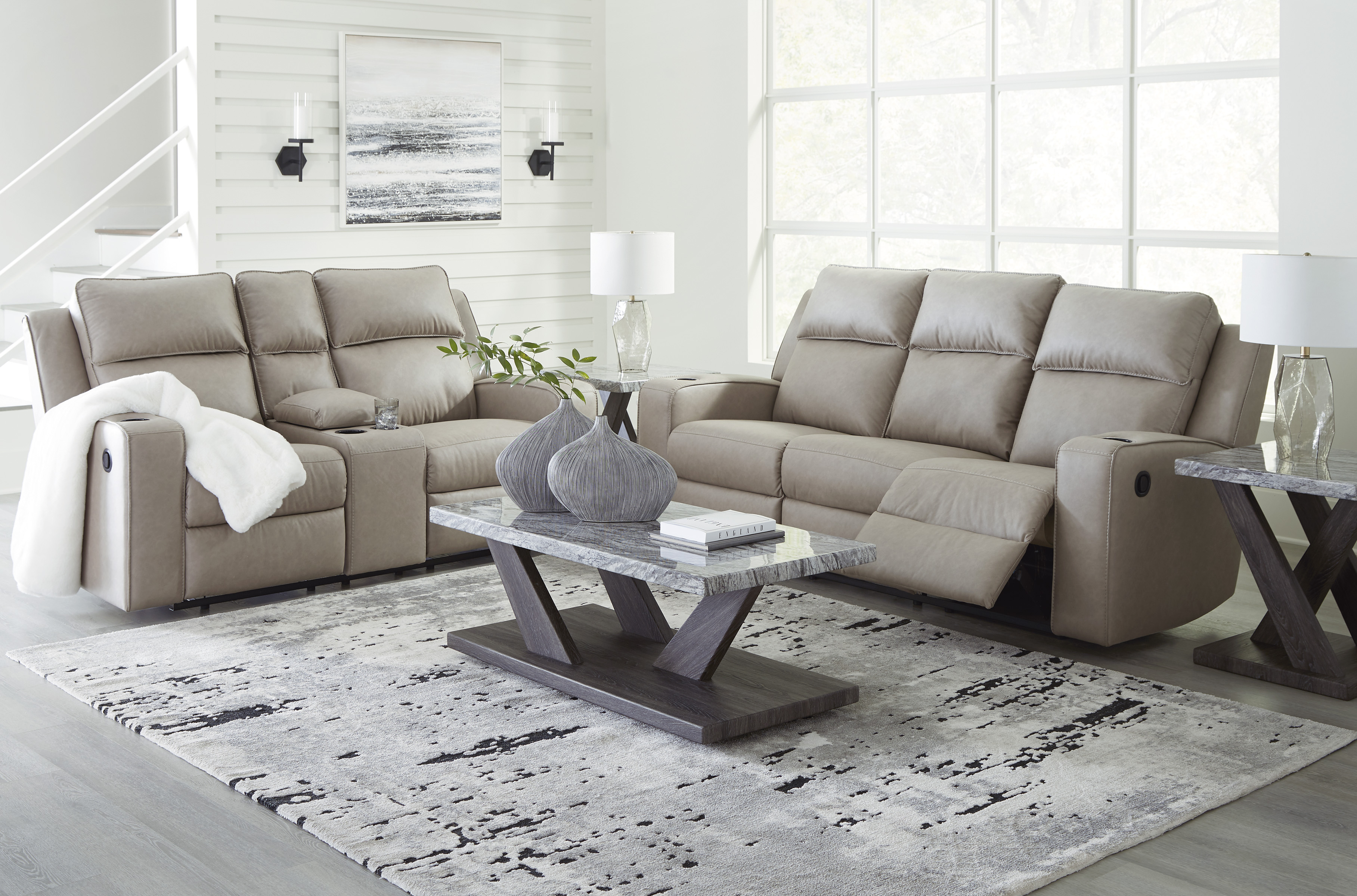 Sofa and loveseat set at Superior Rent To Own.